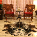 Real Genuine Brown Speckled Cowhide Rug 5x6 Large Modern Living Room Area Rug Natural Leather Hair On Cheap Brazilian Brindle Hung on Wall Bedroom Cheap Cowhide Rug Sale