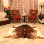 Real Genuine Brown Speckled Salt and Pepper Cowhide Rug 5x6 Large Modern Living Room Area Rug Natural Leather Hair On Cheap Brazilian Brindle Hung on Wall Bedroom Cheap Cowhide Rug Sale